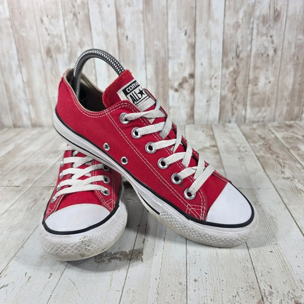 Converse Chuck Taylor All Star Low Top Red Canvas Sneakers M9696 Womens 8 Mens 6 - Picture 6 of 8